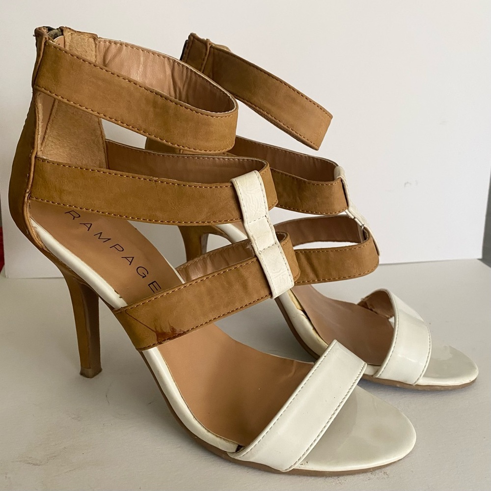 Strap Faux Leather Heels